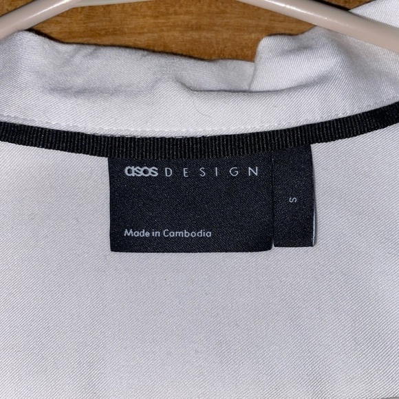 ASOS Men’s White V-neck Button Down Short Sleeve Polo Size Small - Picture 6 of 10